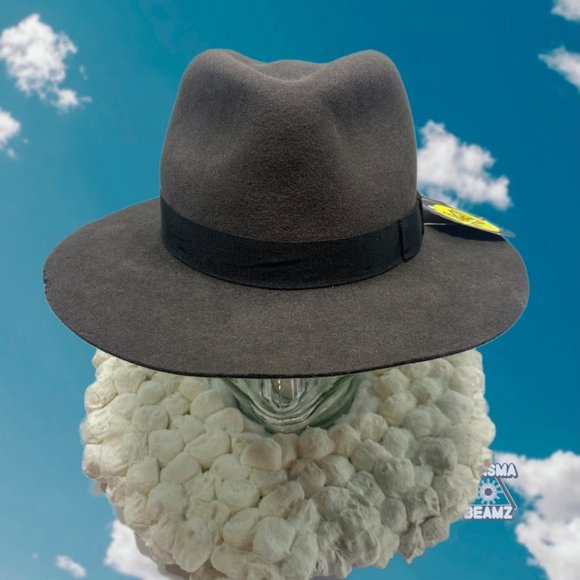 THE MANHATTAN FEDORA Gray Fur Felt Hat 57